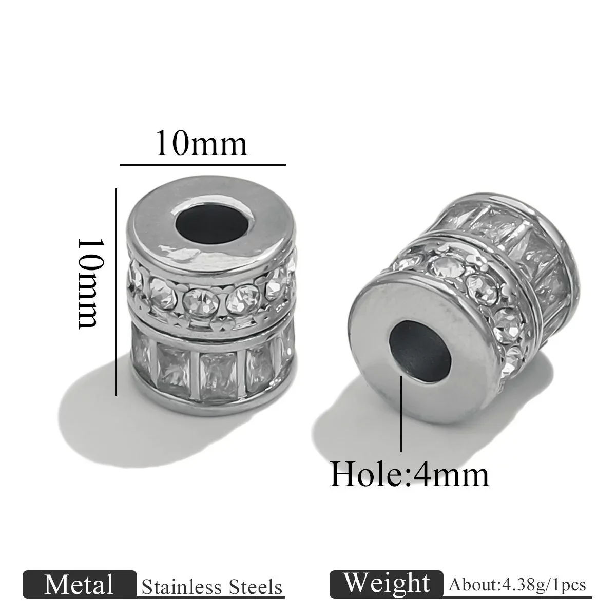 Stainless Steel Plated Rectangular And Round Beads Handmade Diy Bracelet Beads With Totem Pattern And Electroplating Process - Image 9