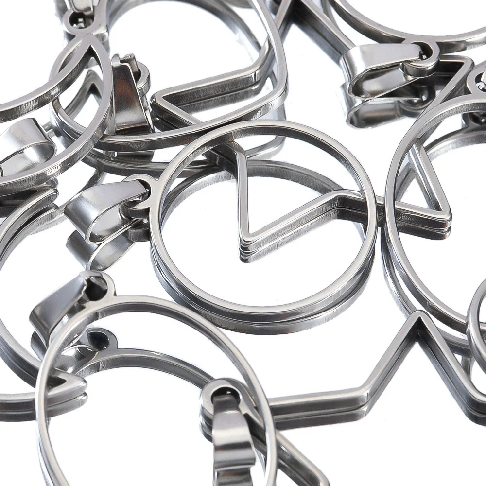 Stainless Steel Polished Geometric Heart Hollow Border Gem Base Pendant Frame Electroplated Diy Handmade Jewelry Accessories - Image 4