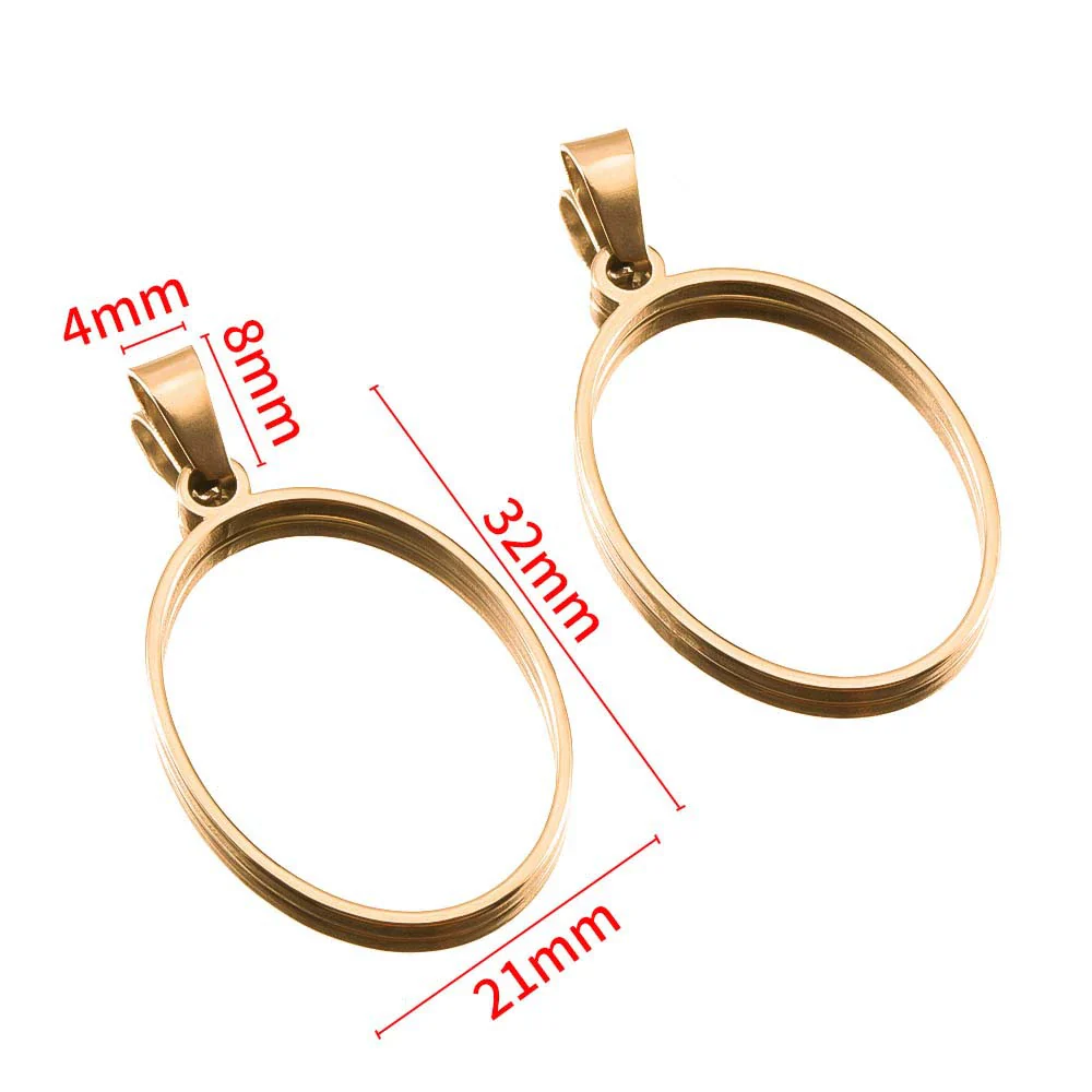 Stainless Steel Polished Geometric Heart Hollow Border Gem Base Pendant Frame Electroplated Diy Handmade Jewelry Accessories - Image 6
