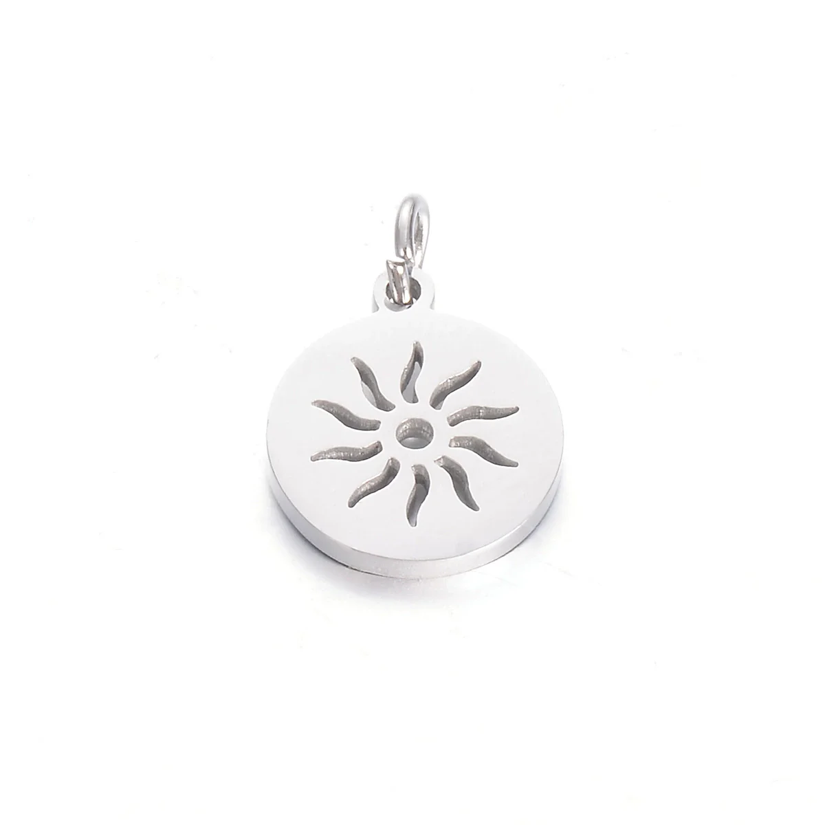 Stainless Steel Polished Hollow Palm Wings Key Lock Sun Star Compass Symbol Jewelry Pendant With Electroplating And Geometric Design - Image 8