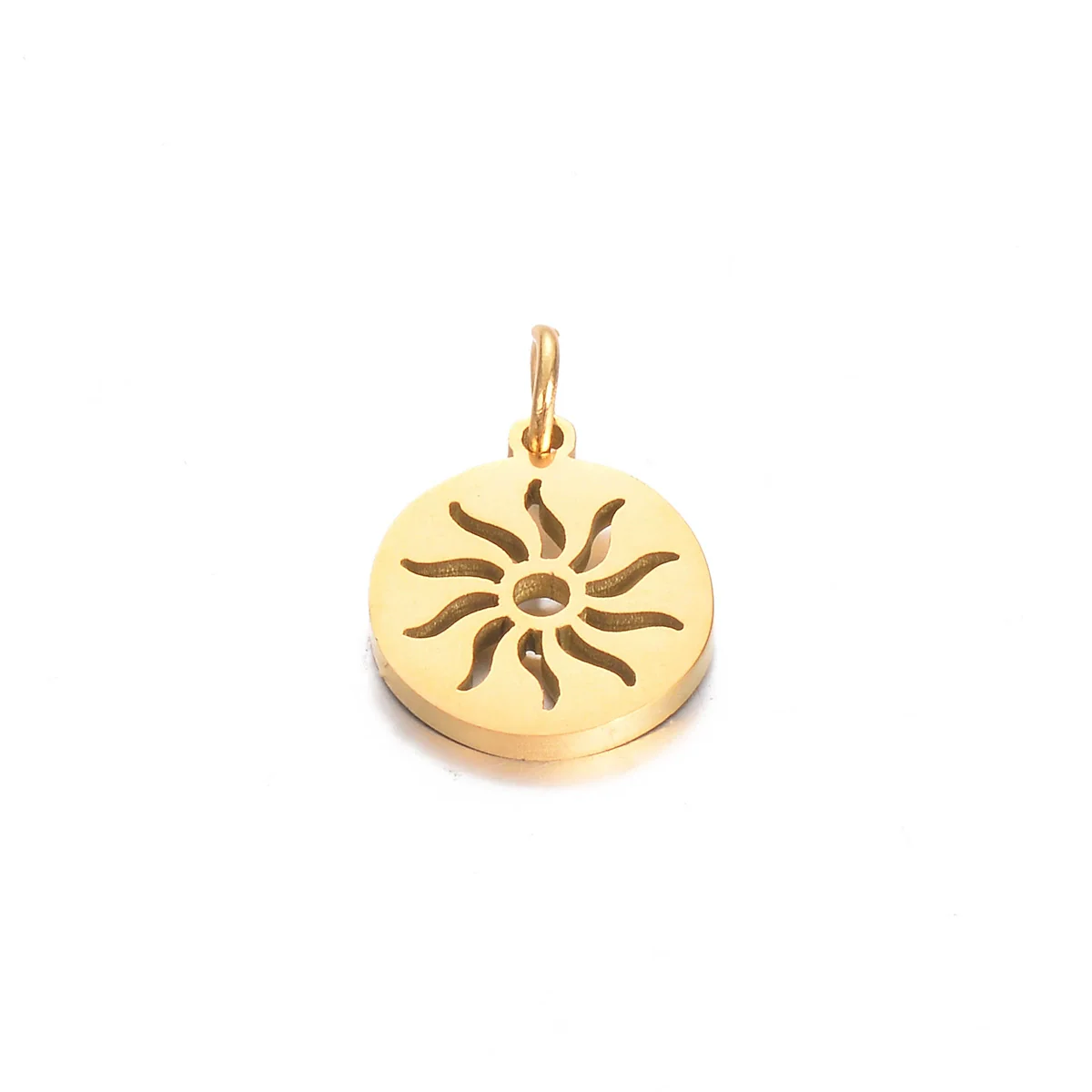 Stainless Steel Polished Hollow Palm Wings Key Lock Sun Star Compass Symbol Jewelry Pendant With Electroplating And Geometric Design - Image 9