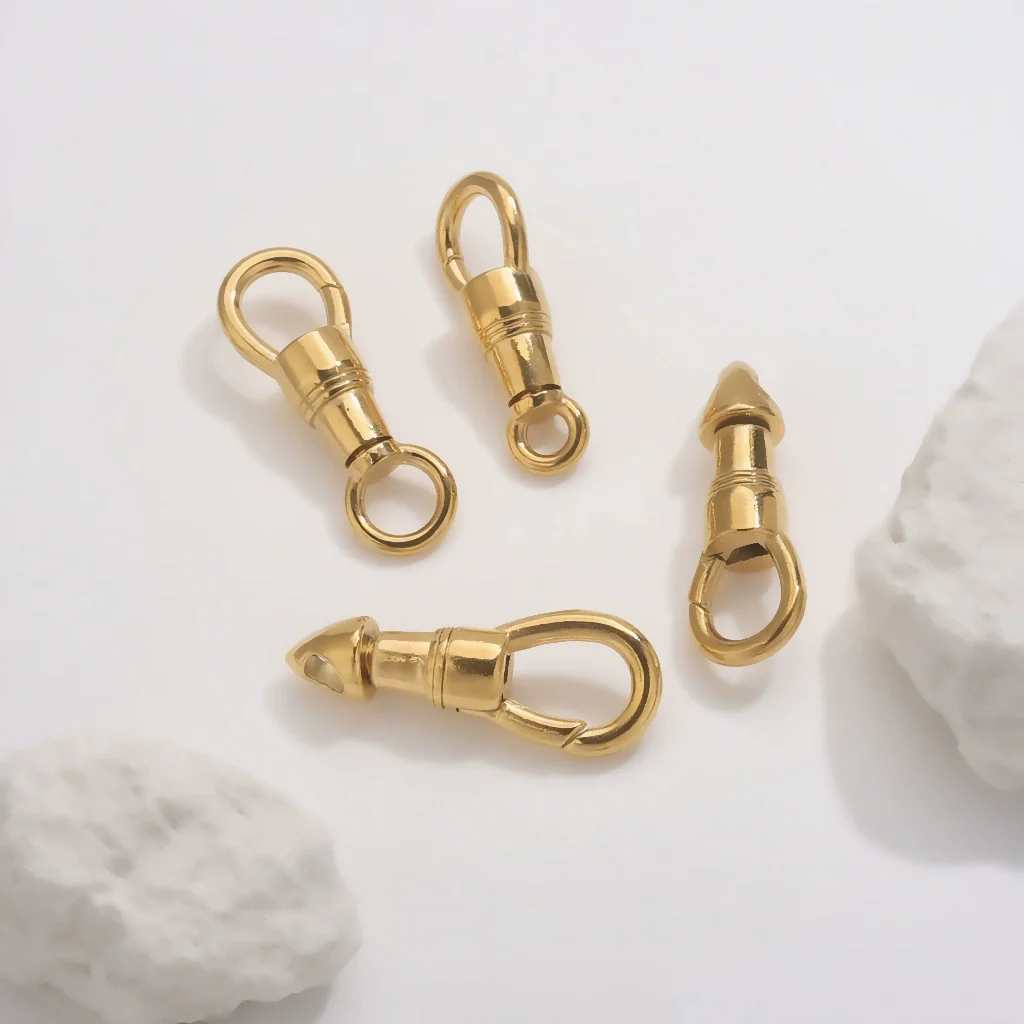 Stainless Steel Polished Jewelry Accessories Eagle Mouth Buckle Lanyard Pendant Buckle Universal Rotating Spring Buckle Round Key Chain Modern Simplicity