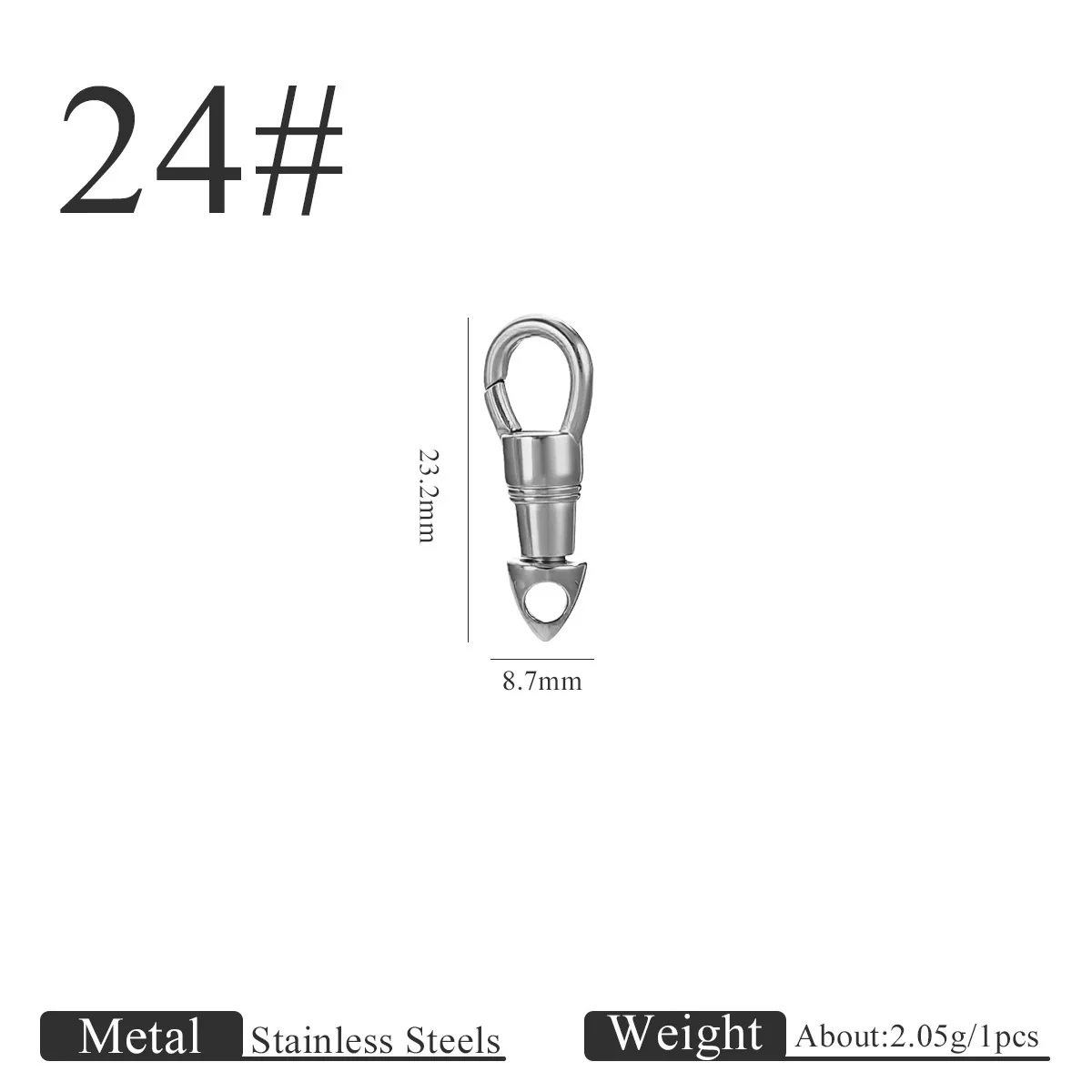Stainless Steel Polished Jewelry Accessories Eagle Mouth Buckle Lanyard Pendant Buckle Universal Rotating Spring Buckle Round Key Chain Modern Simplicity - Image 10