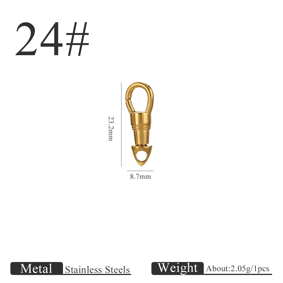 Stainless Steel Polished Jewelry Accessories Eagle Mouth Buckle Lanyard Pendant Buckle Universal Rotating Spring Buckle Round Key Chain Modern Simplicity - Image 11