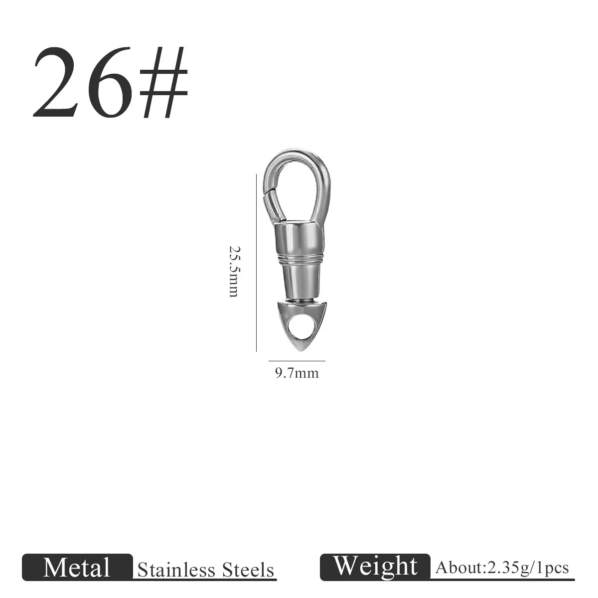 Stainless Steel Polished Jewelry Accessories Eagle Mouth Buckle Lanyard Pendant Buckle Universal Rotating Spring Buckle Round Key Chain Modern Simplicity - Image 12