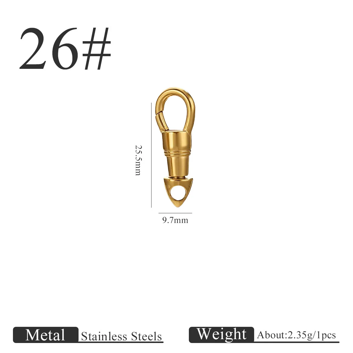 Stainless Steel Polished Jewelry Accessories Eagle Mouth Buckle Lanyard Pendant Buckle Universal Rotating Spring Buckle Round Key Chain Modern Simplicity - Image 13