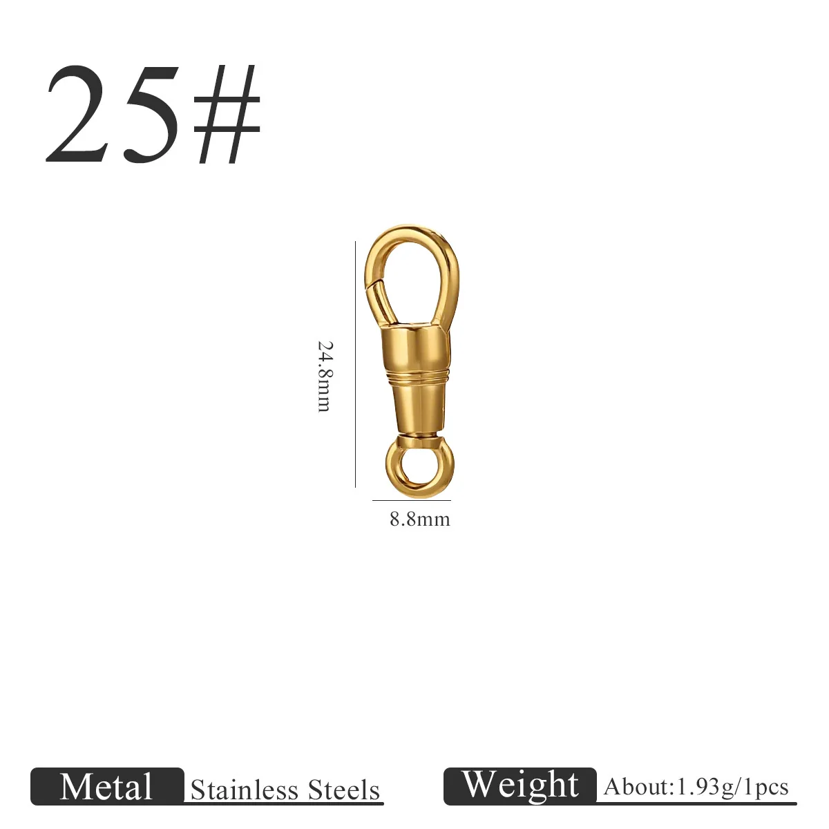 Stainless Steel Polished Jewelry Accessories Eagle Mouth Buckle Lanyard Pendant Buckle Universal Rotating Spring Buckle Round Key Chain Modern Simplicity - Image 9
