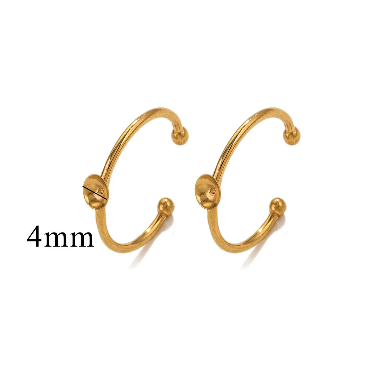 Stainless Steel Polished Round Ring Holder With 18K Gold Vacuum Electroplating And Diy Pearl Inlay - Image 6