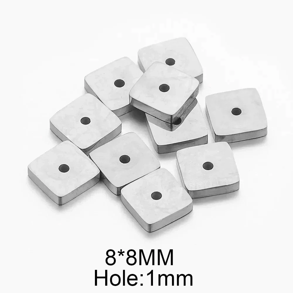 Stainless Steel Polished Square Beads Electroplated Diy Handmade Jewelry Accessories For Bracelet And Necklace - Image 11