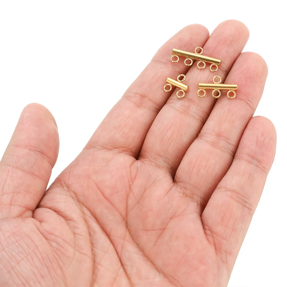 Stainless Steel Porous Ot Button Pendant Jewelry Accessories Connector Necklace - Image 4