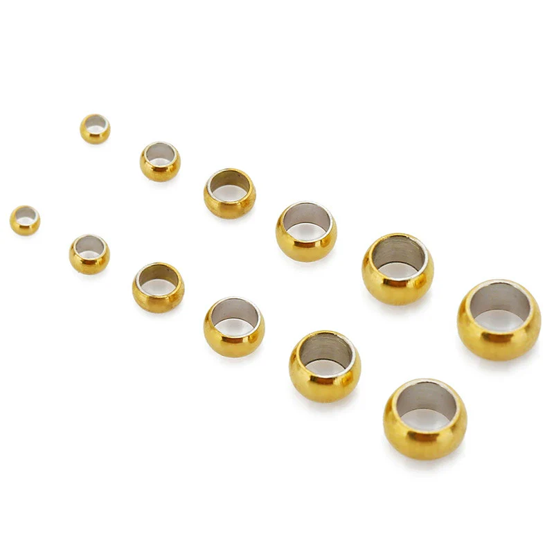 Stainless Steel Positioning Beads For Diy Pearl Necklace And Bracelet Accessories Simple Style With Smooth Pattern And Vacuum Plating - Image 3