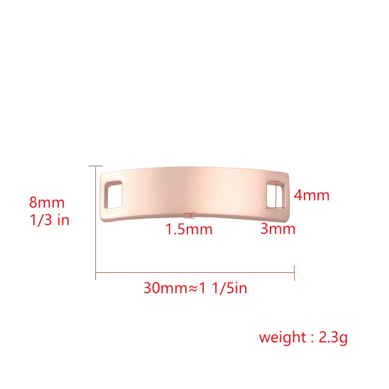 Stainless Steel Rectangular Jewelry Accessories Bend Double Hole Bracelet Connector Pendant With Electroplating - Image 4