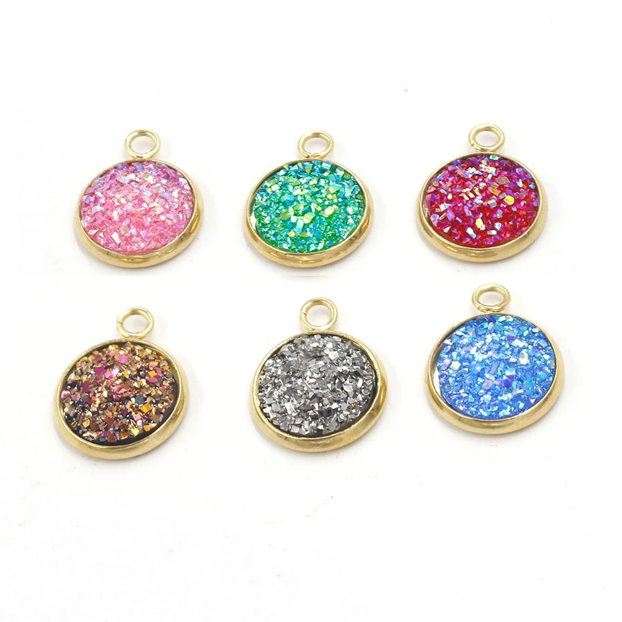 Stainless Steel Resin Baby's Breath Pendant Necklace Bracelet Jewelry Accessories Electroplated - Image 2
