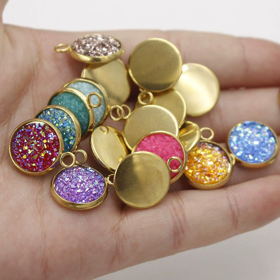 Stainless Steel Resin Baby's Breath Pendant Necklace Bracelet Jewelry Accessories Electroplated - Image 3
