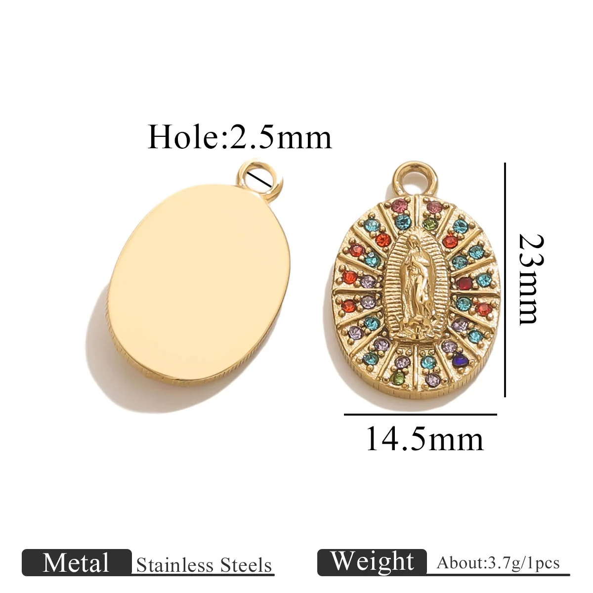 Stainless Steel Retro Pendant Necklace Jewelry Accessories 18K Goldplated - Image 11