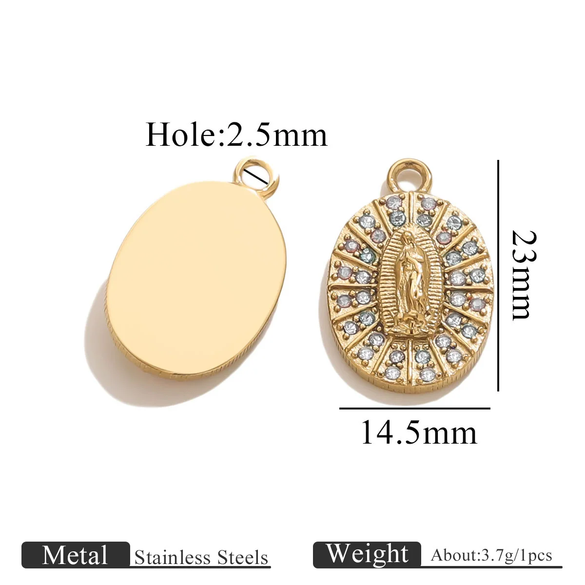 Stainless Steel Retro Pendant Necklace Jewelry Accessories 18K Goldplated - Image 12