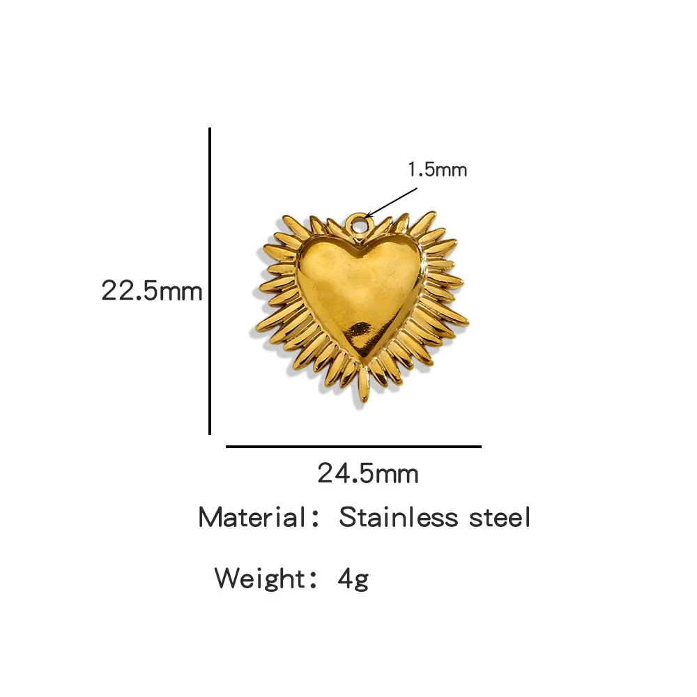 Stainless Steel Retro Style Heart Pendant Electroplating Process Bracelet Necklace Diy Accessories - Image 11