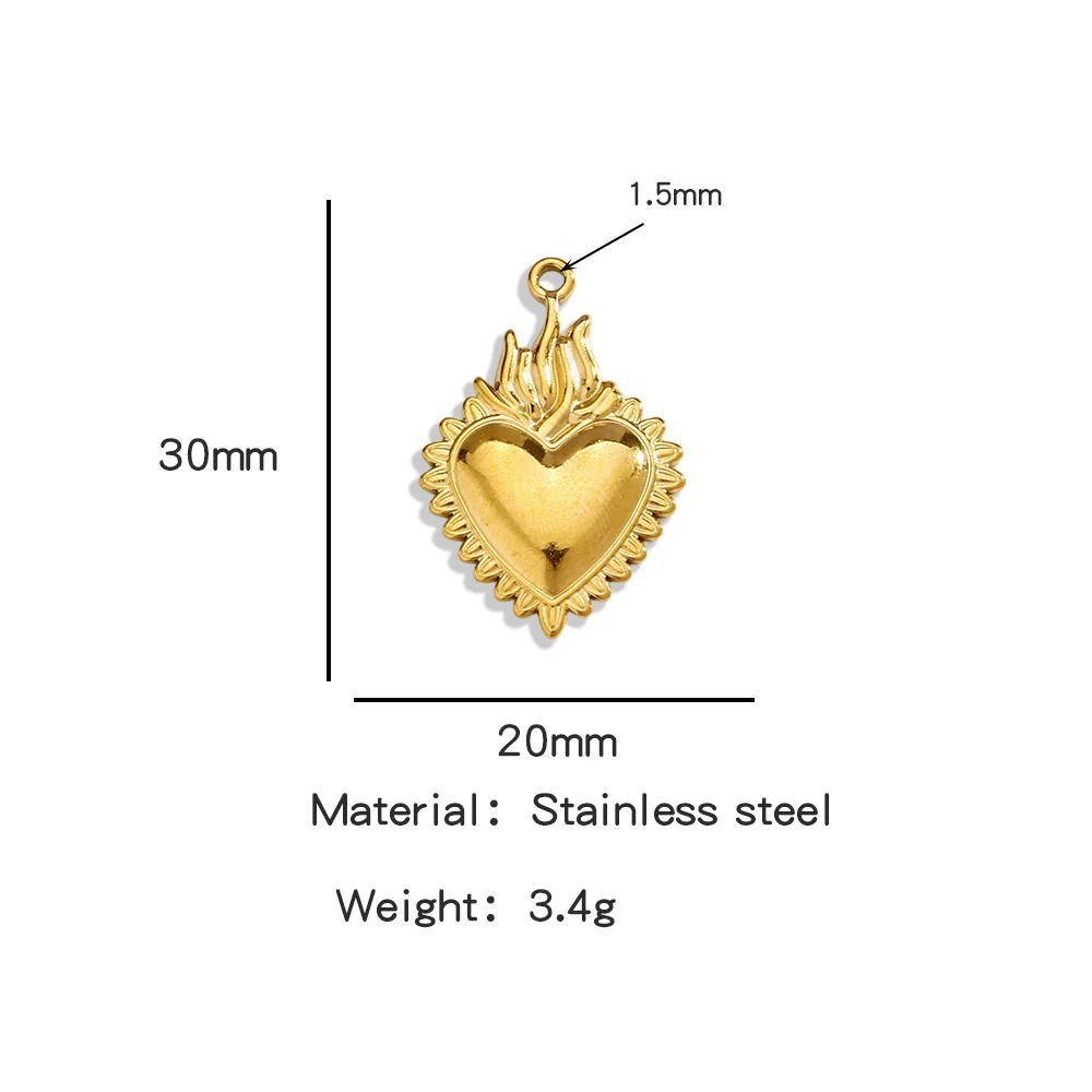 Stainless Steel Retro Style Heart Pendant Electroplating Process Bracelet Necklace Diy Accessories - Image 13