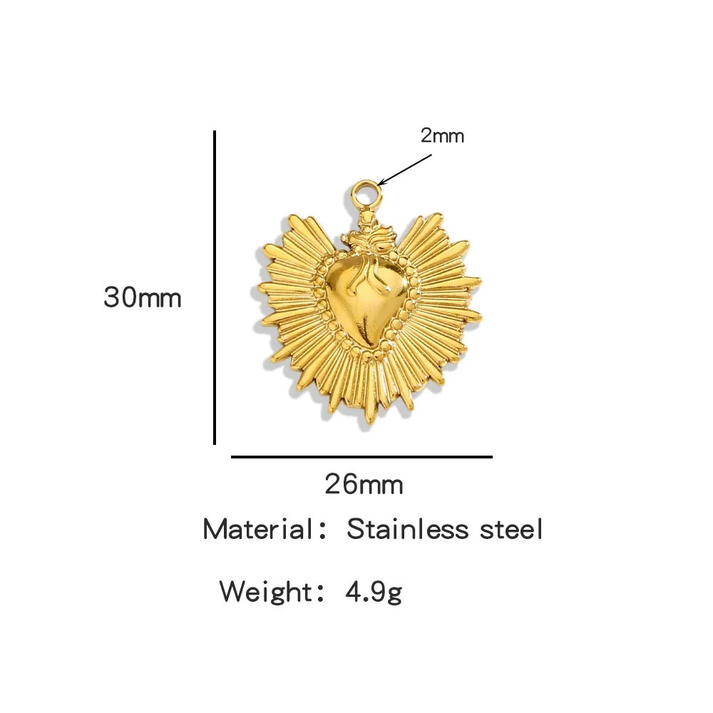 Stainless Steel Retro Style Heart Pendant Electroplating Process Bracelet Necklace Diy Accessories - Image 17