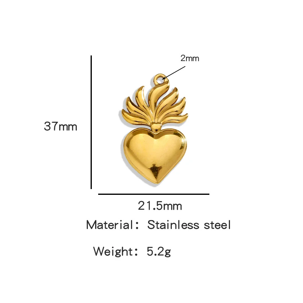 Stainless Steel Retro Style Heart Pendant Electroplating Process Bracelet Necklace Diy Accessories - Image 19
