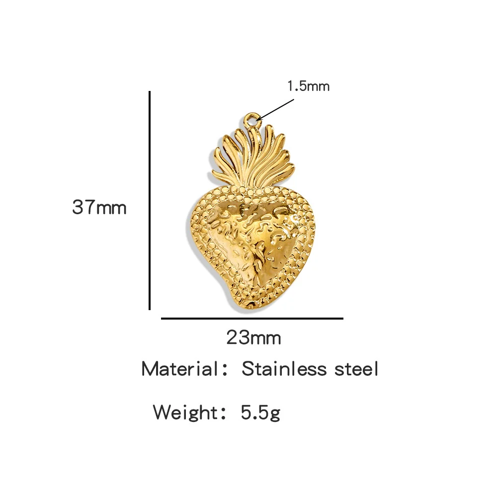 Stainless Steel Retro Style Heart Pendant Electroplating Process Bracelet Necklace Diy Accessories - Image 20