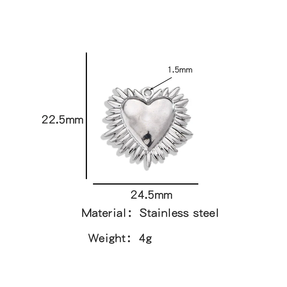 Stainless Steel Retro Style Heart Pendant Electroplating Process Bracelet Necklace Diy Accessories - Image 30