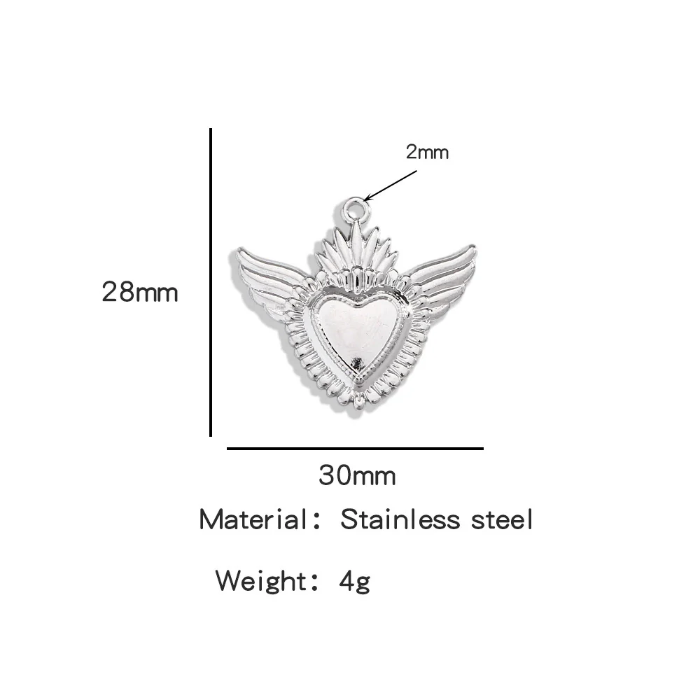 Stainless Steel Retro Style Heart Pendant Electroplating Process Bracelet Necklace Diy Accessories - Image 34