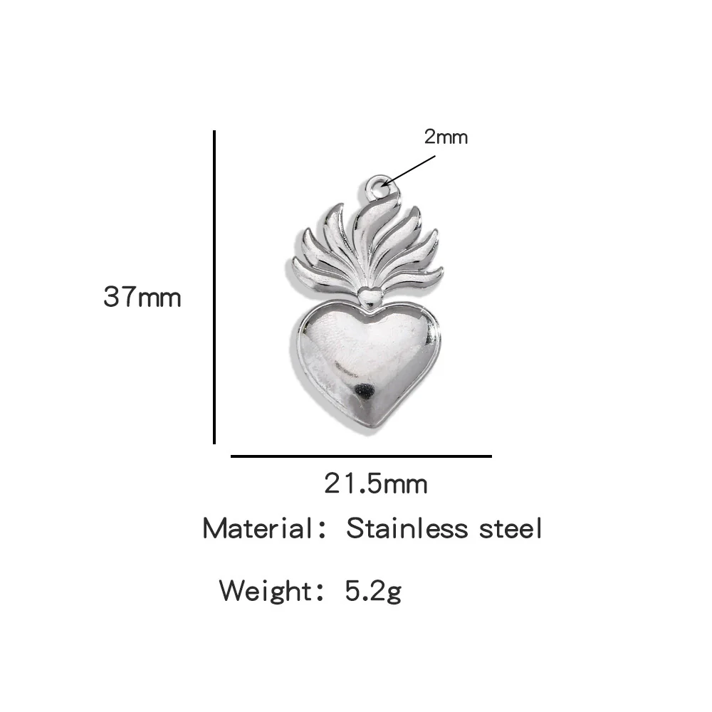 Stainless Steel Retro Style Heart Pendant Electroplating Process Bracelet Necklace Diy Accessories - Image 38