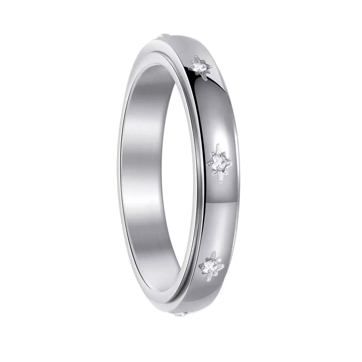 Stainless Steel Rhombus Faceted Electroplated Simple Zircon Ring For Women And Couple - Image 10
