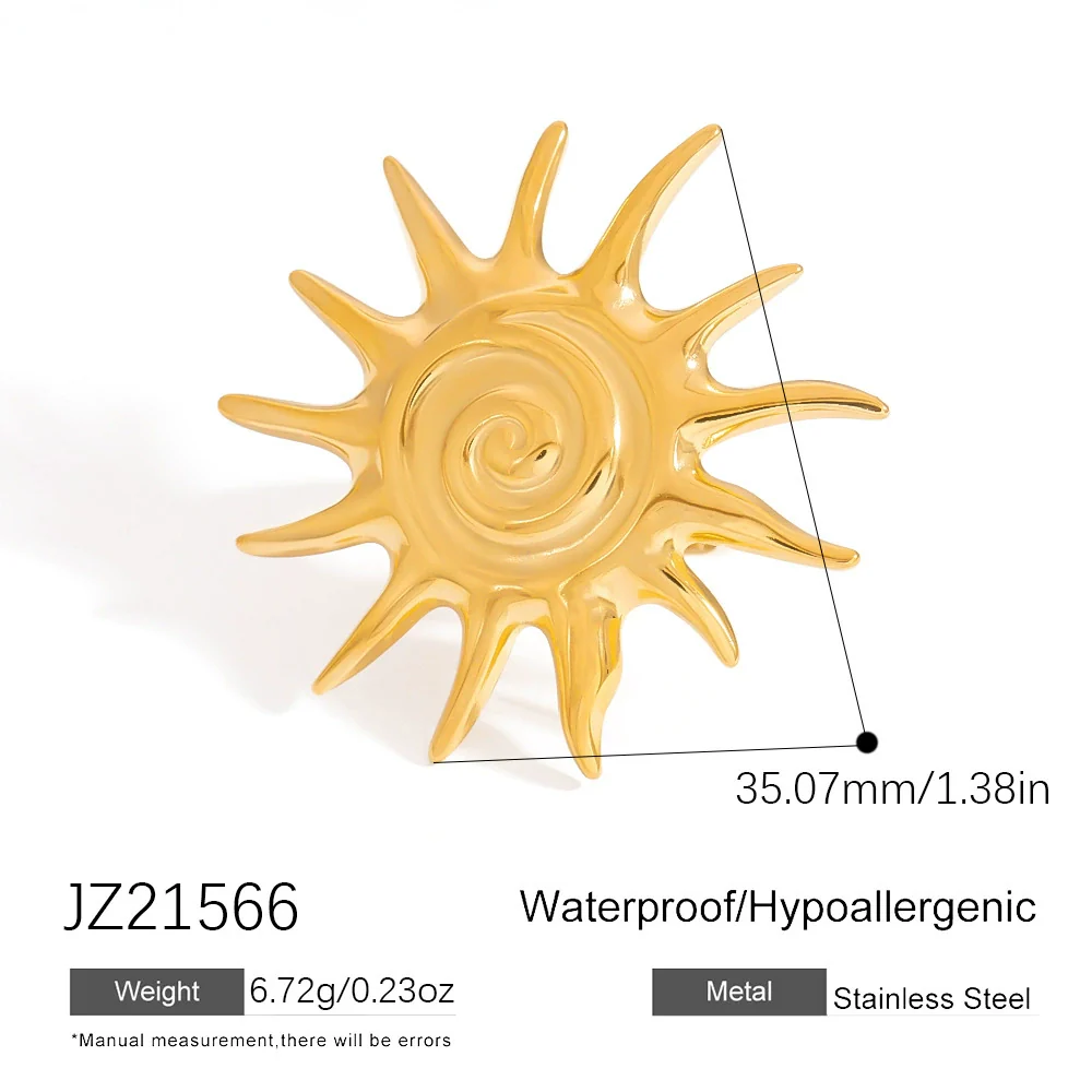 Stainless Steel Ring Ocean Series Starfish Shell Geometric Fashion Minimalist Electroplated Women's Jewelry - Image 7