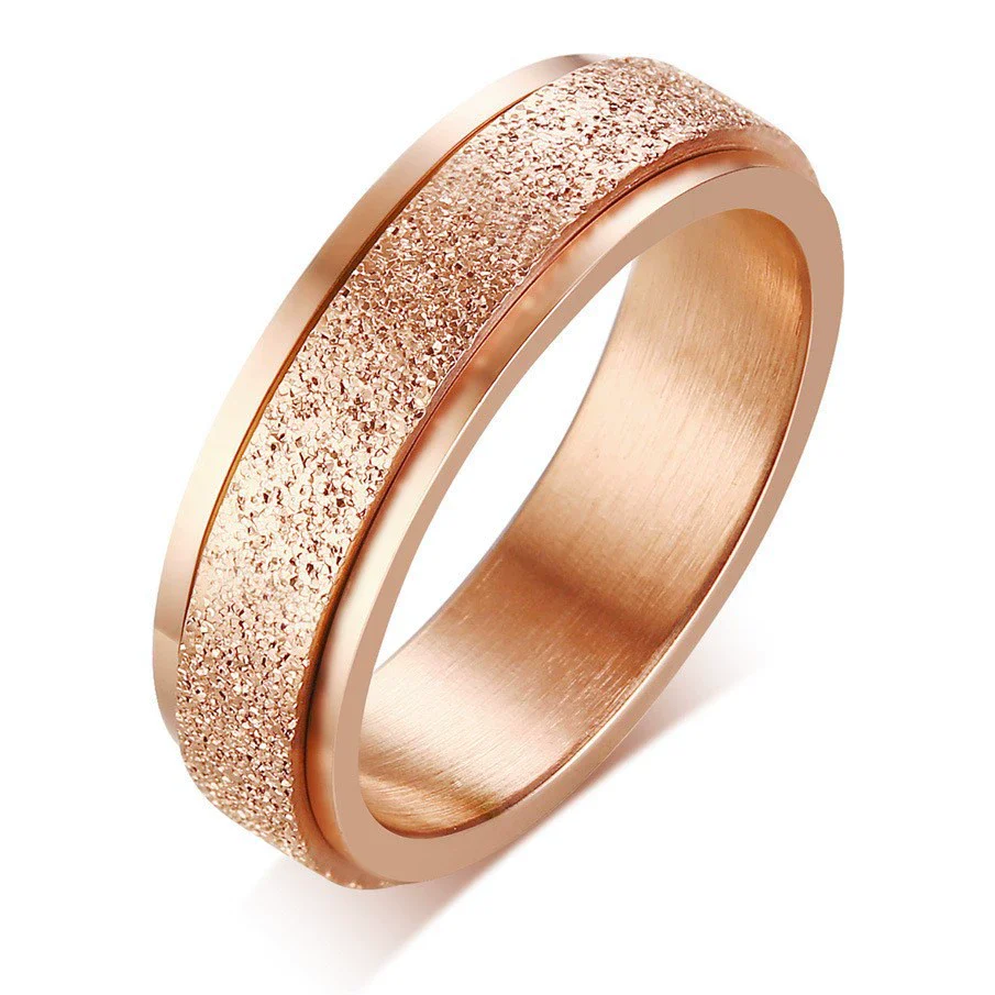 Stainless Steel Rotating Ring With Geometric Pattern And Electroplating For Men And Women - Image 3