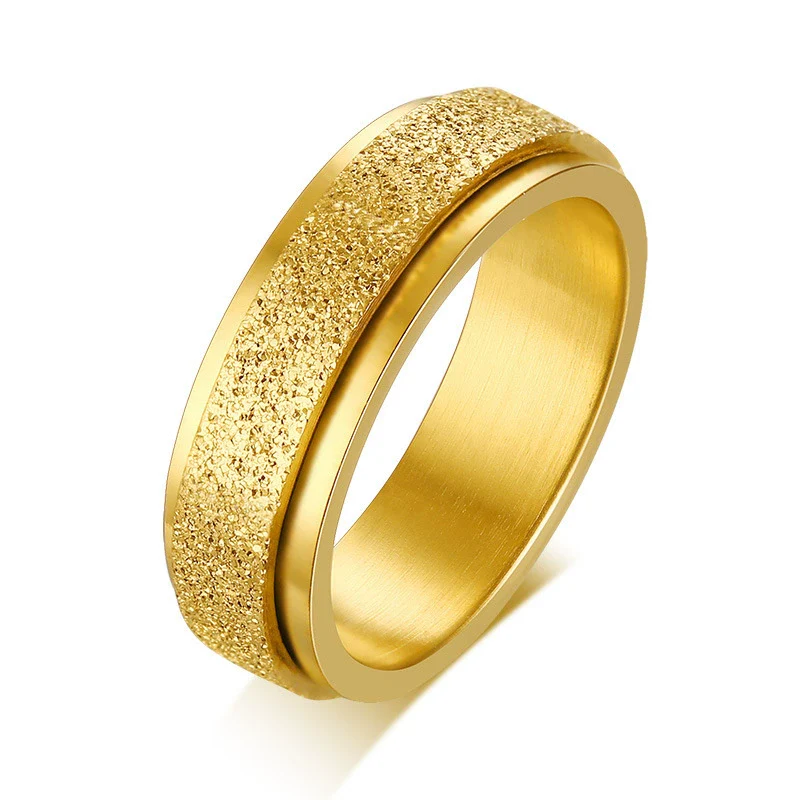 Stainless Steel Rotating Ring With Geometric Pattern And Electroplating For Men And Women - Image 6