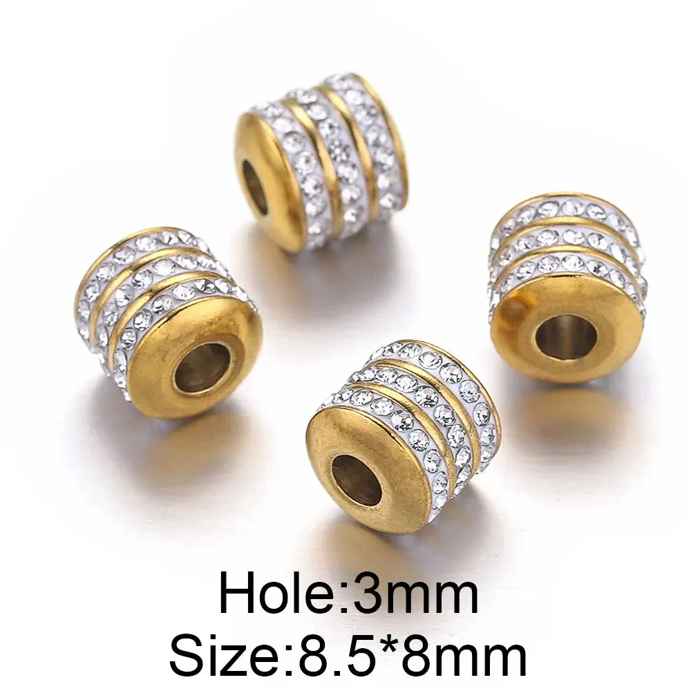 Stainless Steel Round Bead Electroplated Diamond Beads Bracelet And Necklace Jewelry Accessories - Image 6