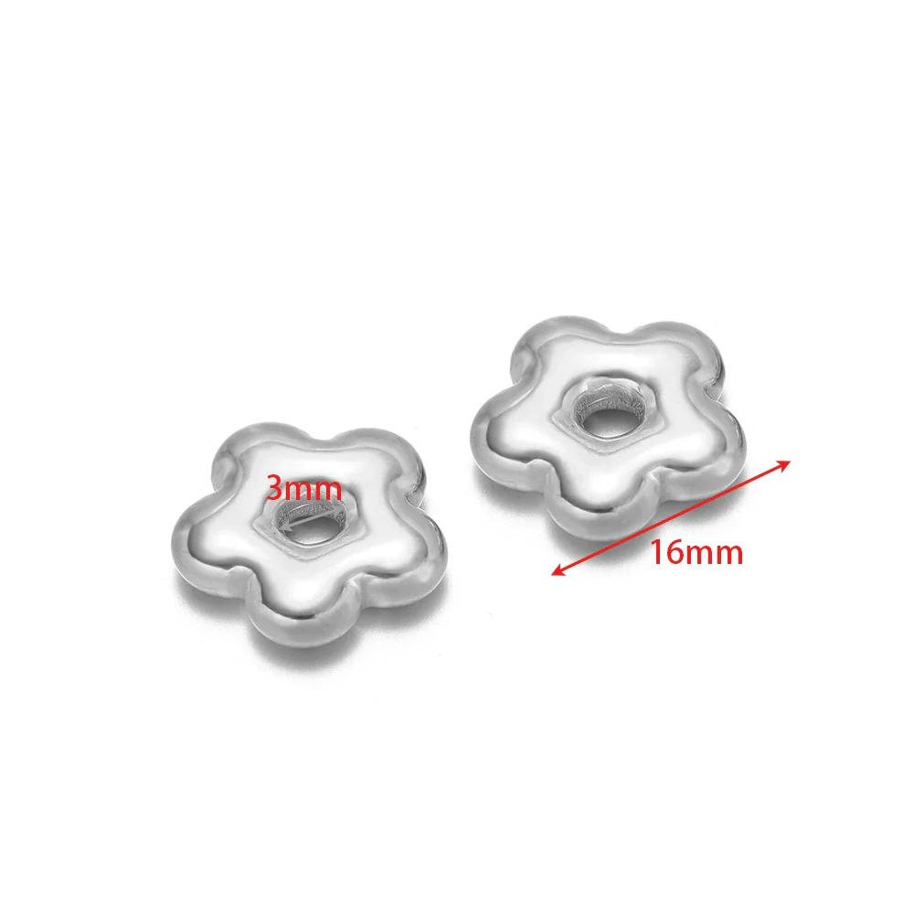 Stainless Steel Round Cake Flower Hexagonal Pendant Jewelry With Electroplating For Necklace And Bracelet - Image 8