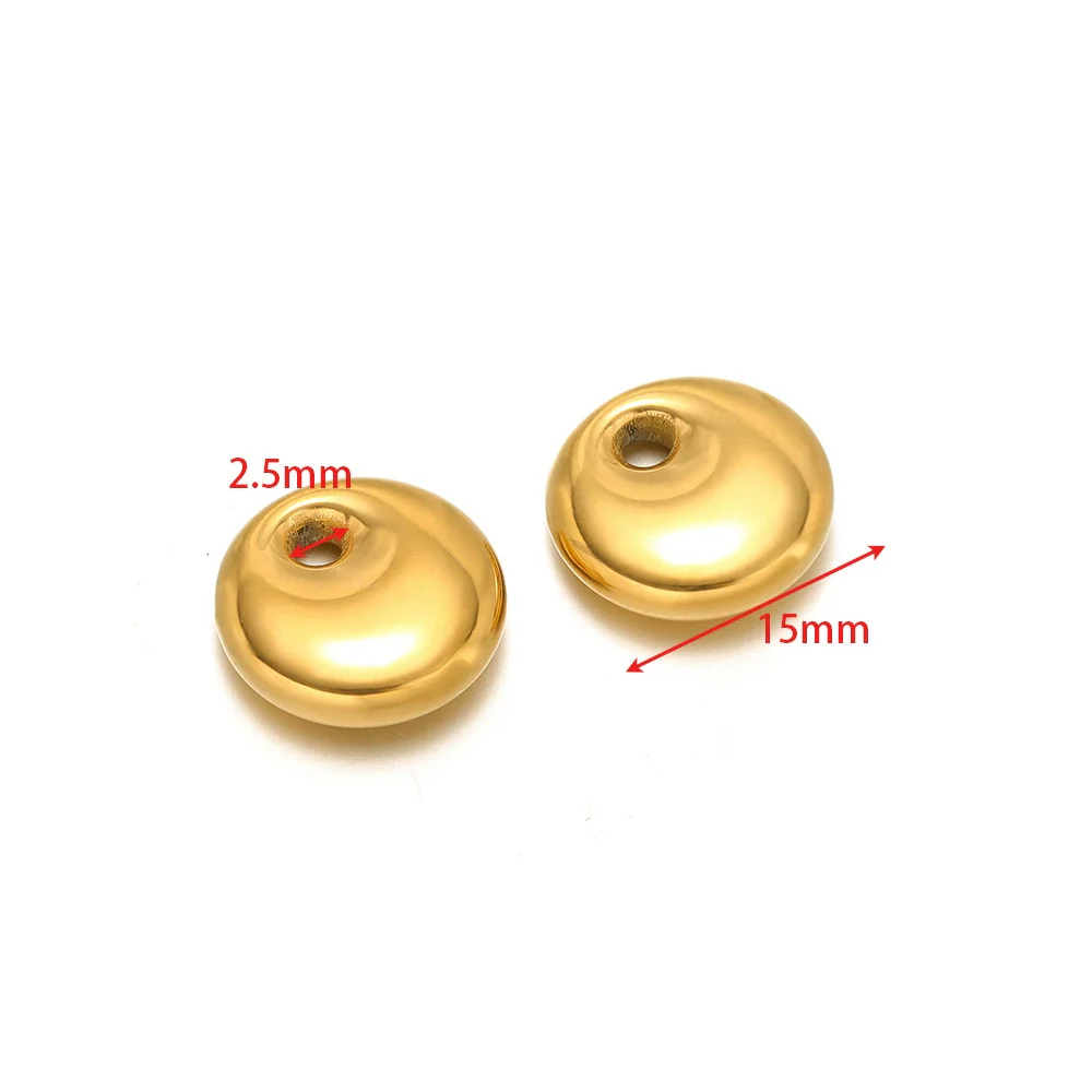 Stainless Steel Round Cake Flower Hexagonal Pendant Jewelry With Electroplating For Necklace And Bracelet - Image 9