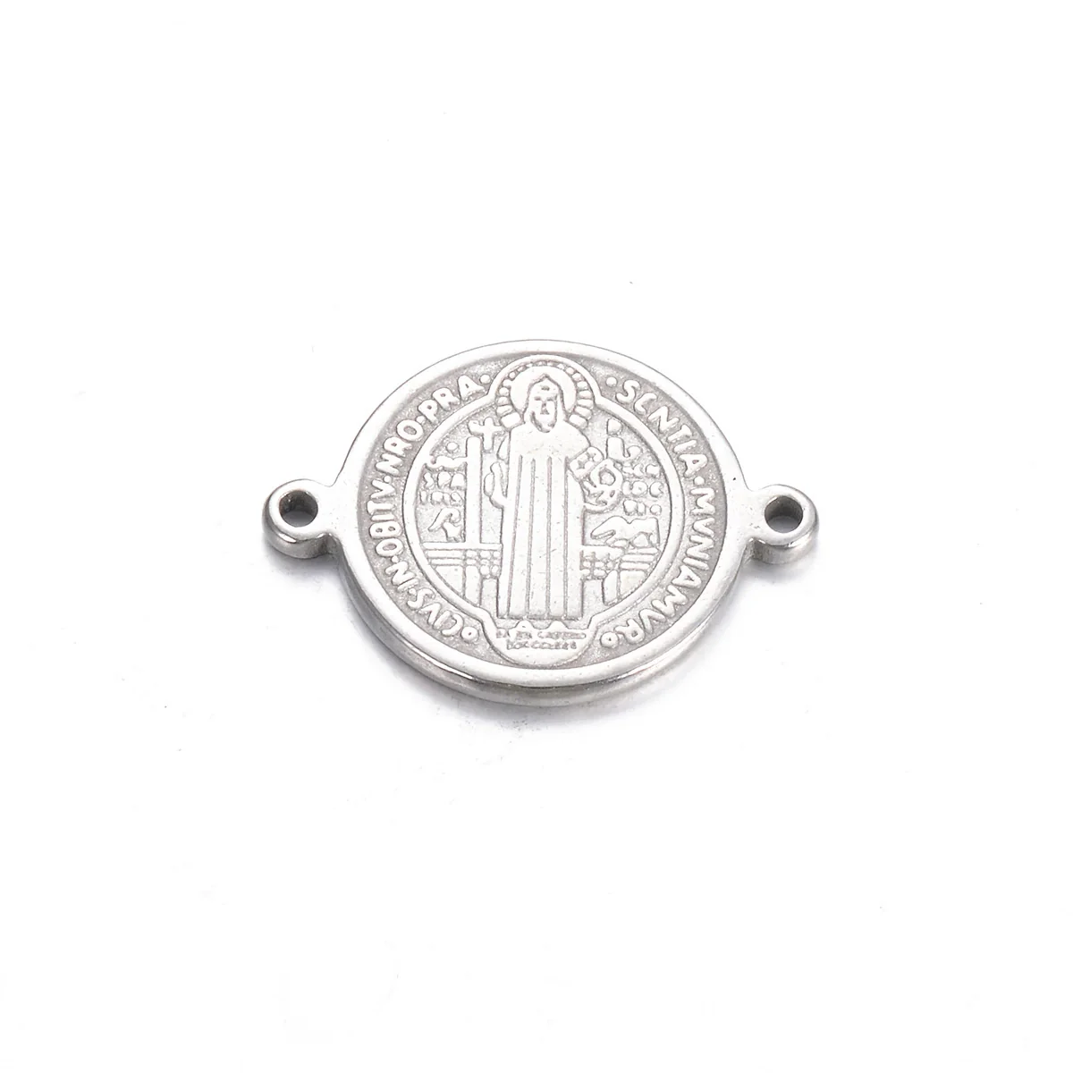 Stainless Steel Round Cross Double Hole Oil Pressure Diy Pendant For Bracelet Necklace Accessories Electroplated - Image 10