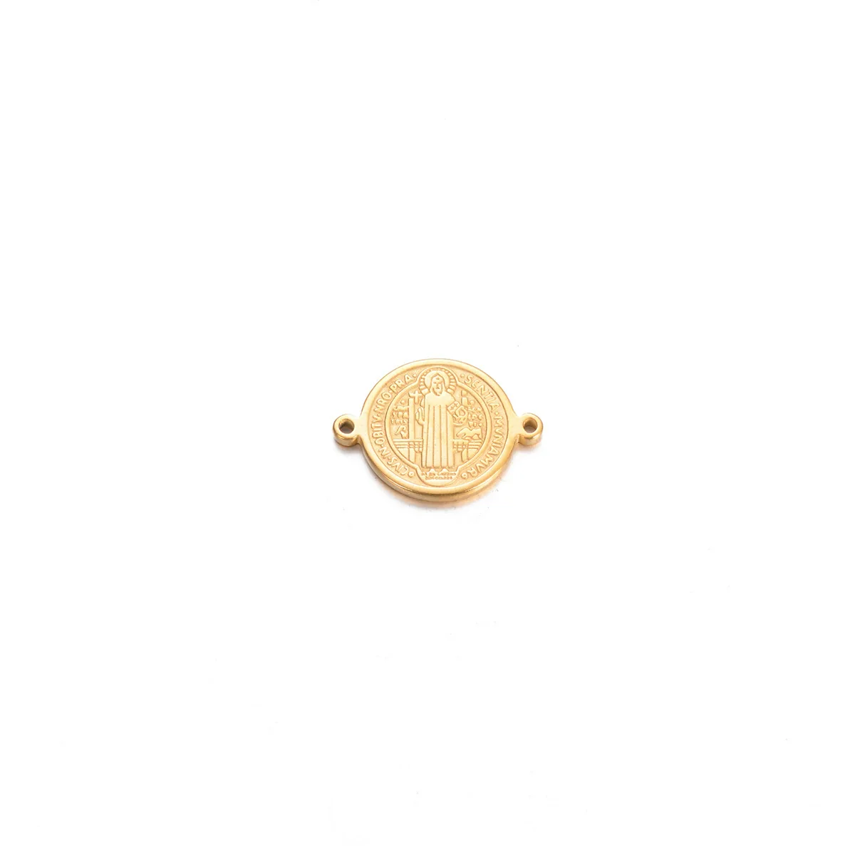 Stainless Steel Round Cross Double Hole Oil Pressure Diy Pendant For Bracelet Necklace Accessories Electroplated - Image 11