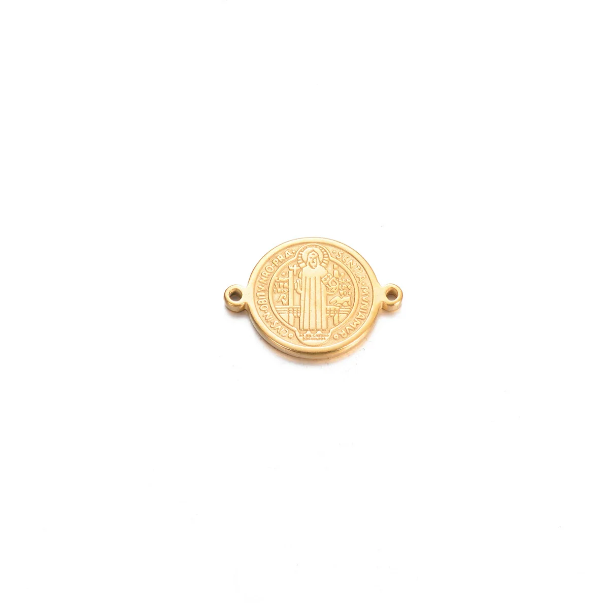 Stainless Steel Round Cross Double Hole Oil Pressure Diy Pendant For Bracelet Necklace Accessories Electroplated - Image 12