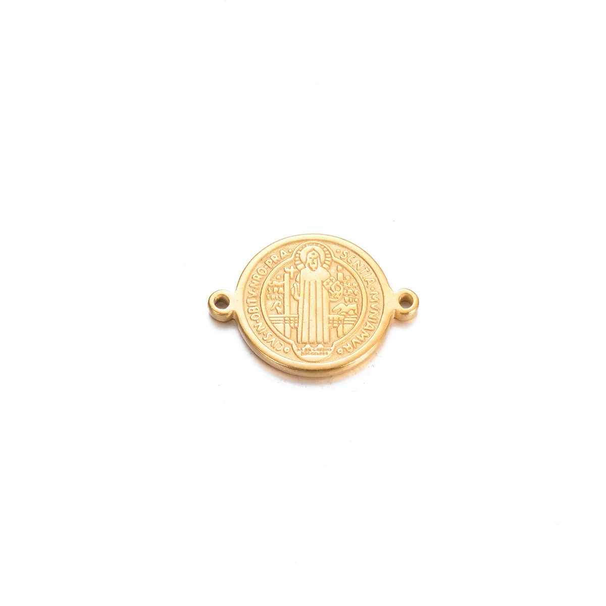Stainless Steel Round Cross Double Hole Oil Pressure Diy Pendant For Bracelet Necklace Accessories Electroplated - Image 13