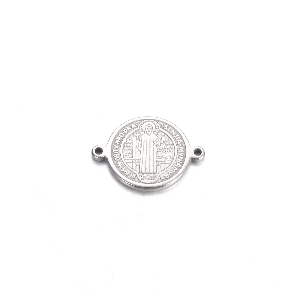 Stainless Steel Round Cross Double Hole Oil Pressure Diy Pendant For Bracelet Necklace Accessories Electroplated - Image 8