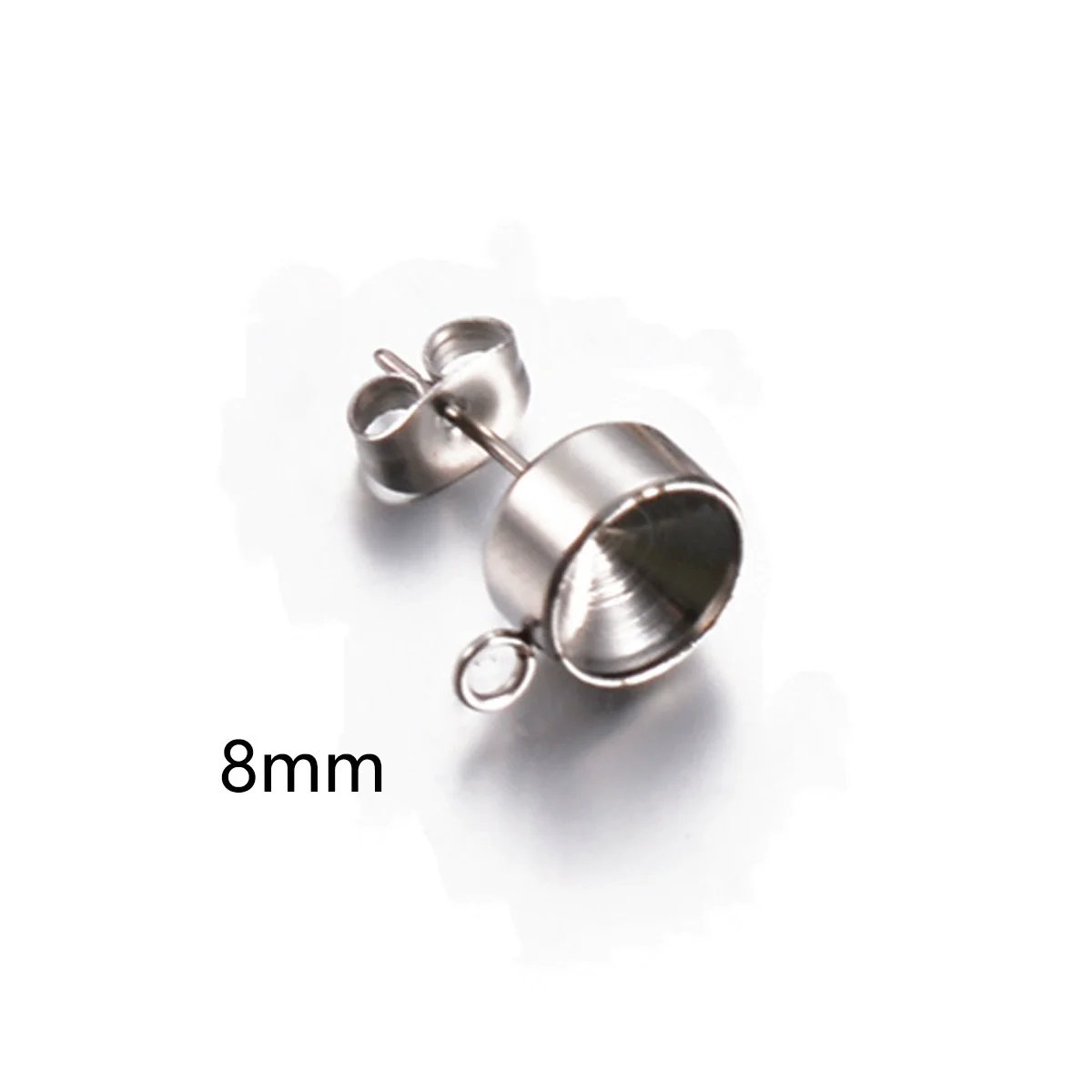 Stainless Steel Round Diamondstudded Earring Base With Lifting Ear Pin And Welding Ring Electroplated Accessories - Image 10