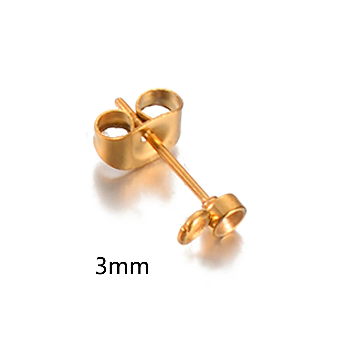 Stainless Steel Round Diamondstudded Earring Base With Lifting Ear Pin And Welding Ring Electroplated Accessories - Image 11