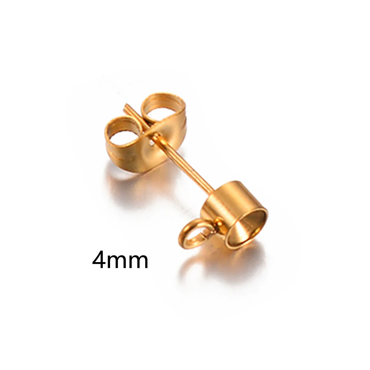 Stainless Steel Round Diamondstudded Earring Base With Lifting Ear Pin And Welding Ring Electroplated Accessories - Image 12