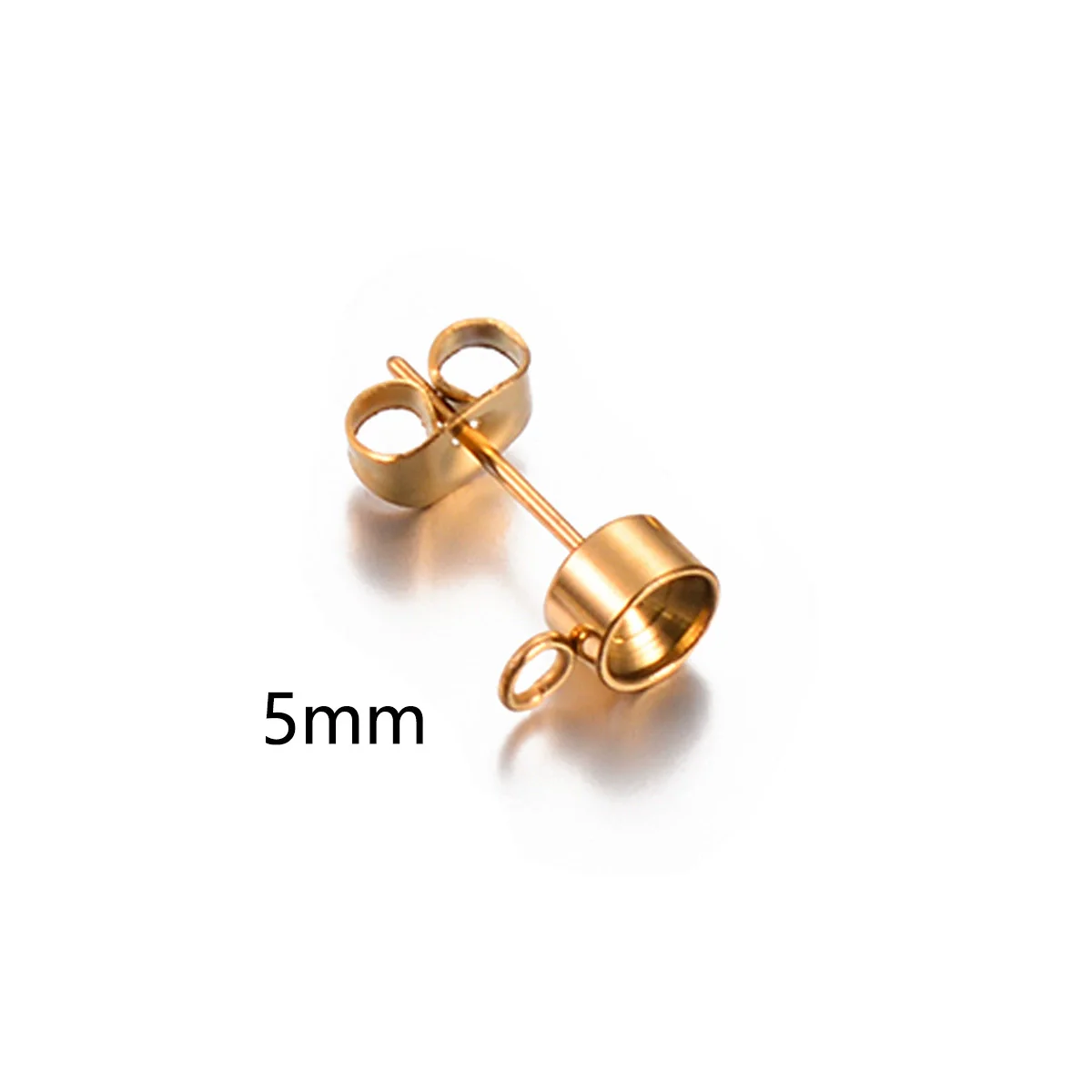 Stainless Steel Round Diamondstudded Earring Base With Lifting Ear Pin And Welding Ring Electroplated Accessories - Image 13