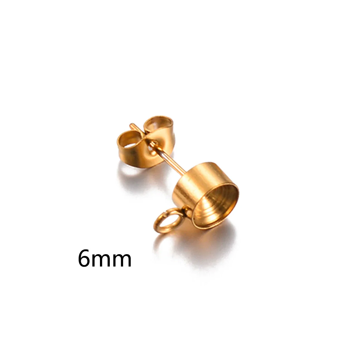 Stainless Steel Round Diamondstudded Earring Base With Lifting Ear Pin And Welding Ring Electroplated Accessories - Image 14