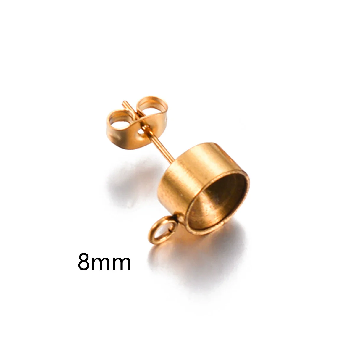 Stainless Steel Round Diamondstudded Earring Base With Lifting Ear Pin And Welding Ring Electroplated Accessories - Image 15