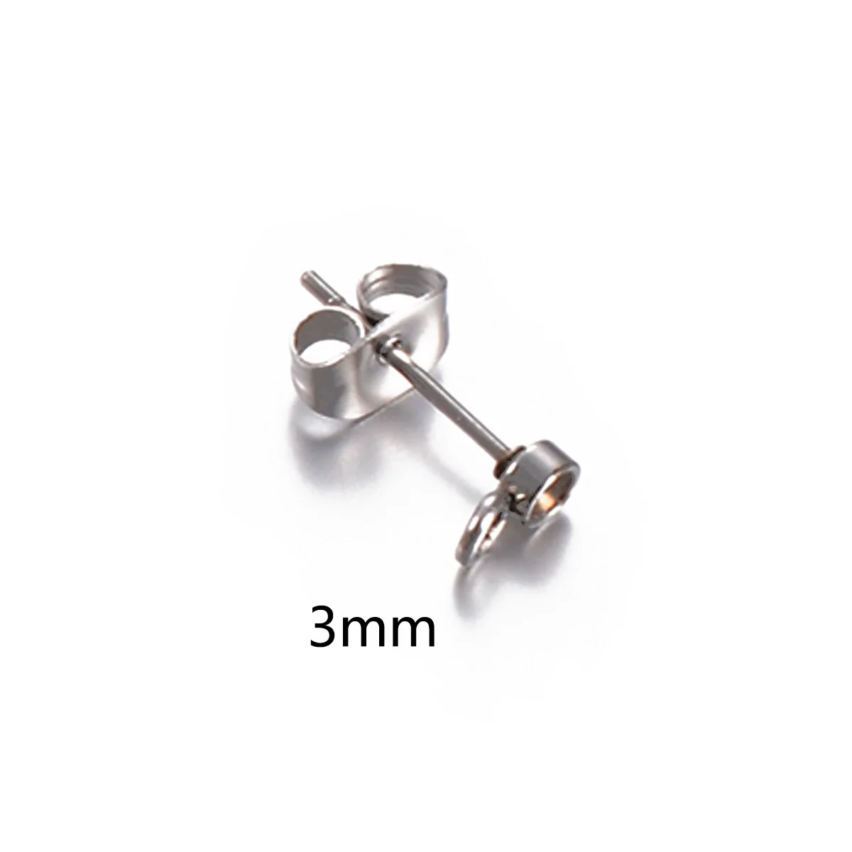 Stainless Steel Round Diamondstudded Earring Base With Lifting Ear Pin And Welding Ring Electroplated Accessories - Image 6