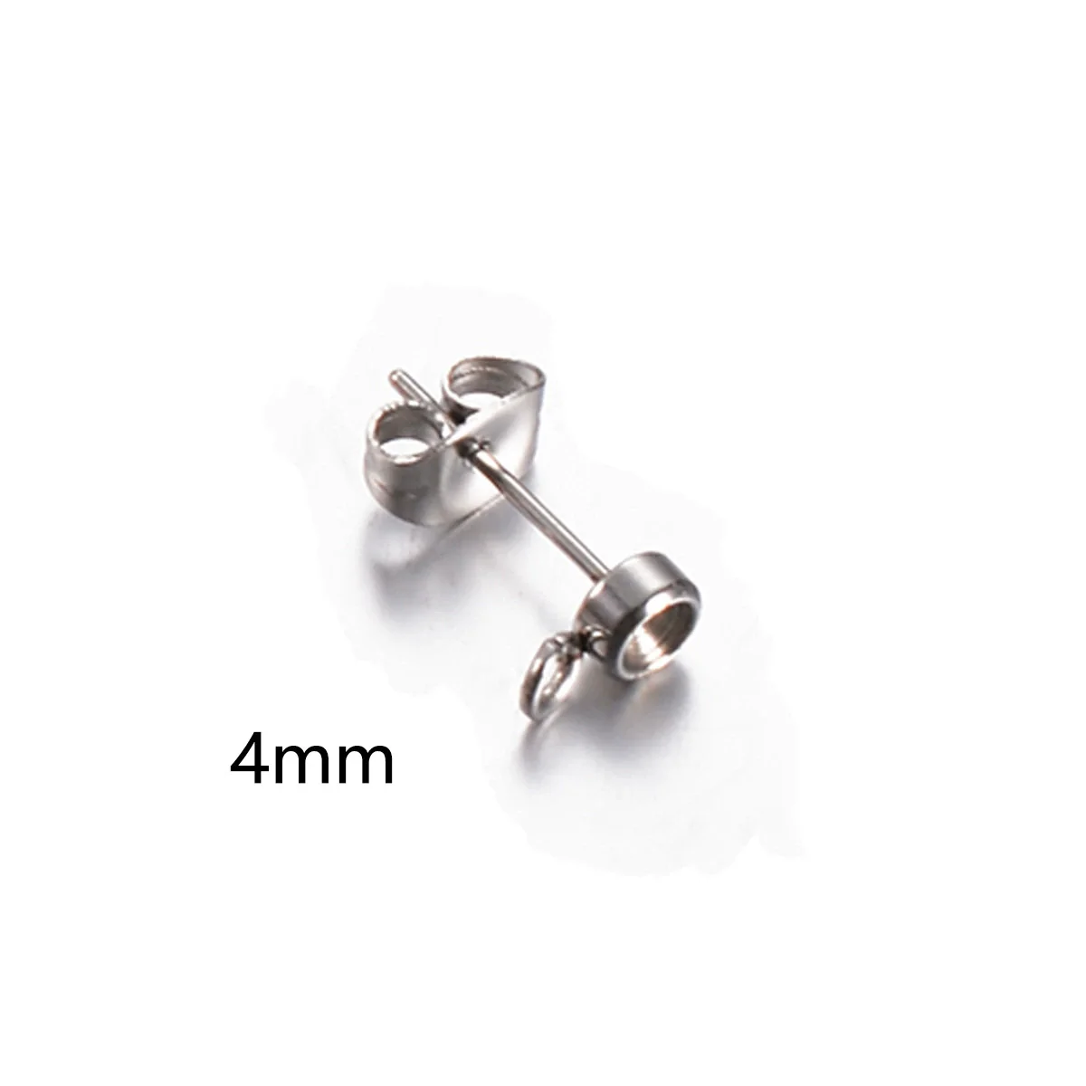 Stainless Steel Round Diamondstudded Earring Base With Lifting Ear Pin And Welding Ring Electroplated Accessories - Image 7