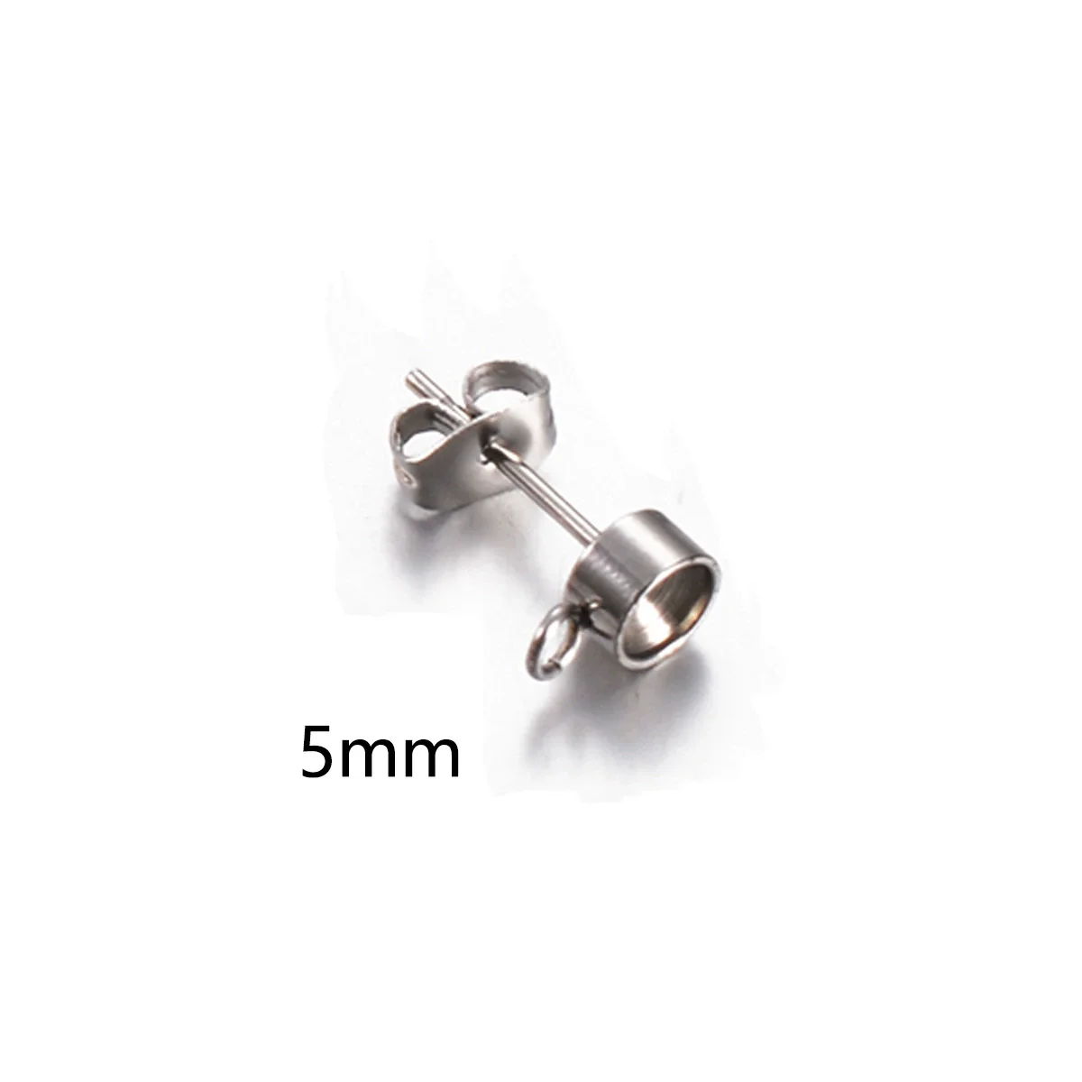 Stainless Steel Round Diamondstudded Earring Base With Lifting Ear Pin And Welding Ring Electroplated Accessories - Image 8