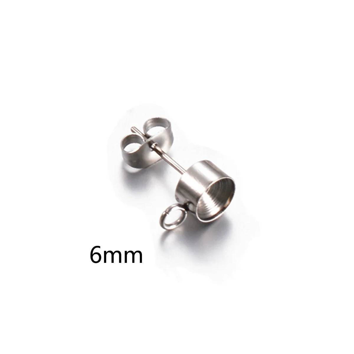 Stainless Steel Round Diamondstudded Earring Base With Lifting Ear Pin And Welding Ring Electroplated Accessories - Image 9